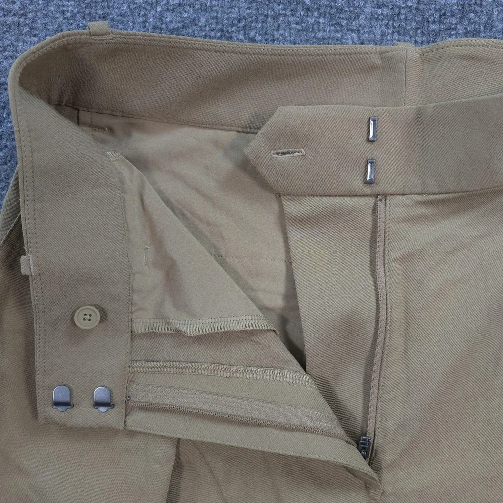 Lululemon Pants Womens 12 Beige Pleat-Front High-Rise Trouser Wide Leg Office